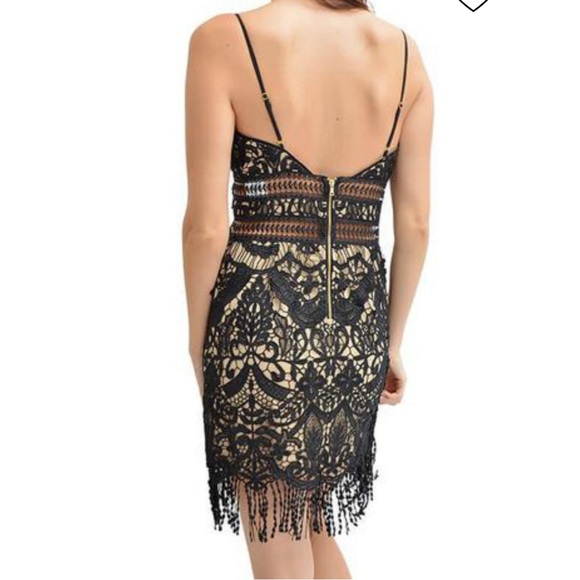 Saylor Black Lace Mini Dress Size Medium - Picture 2 of 8